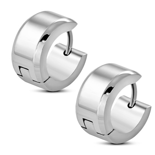 Boucles D Oreilles Homme Acier Inoxydable Argent Et Brillant Ze