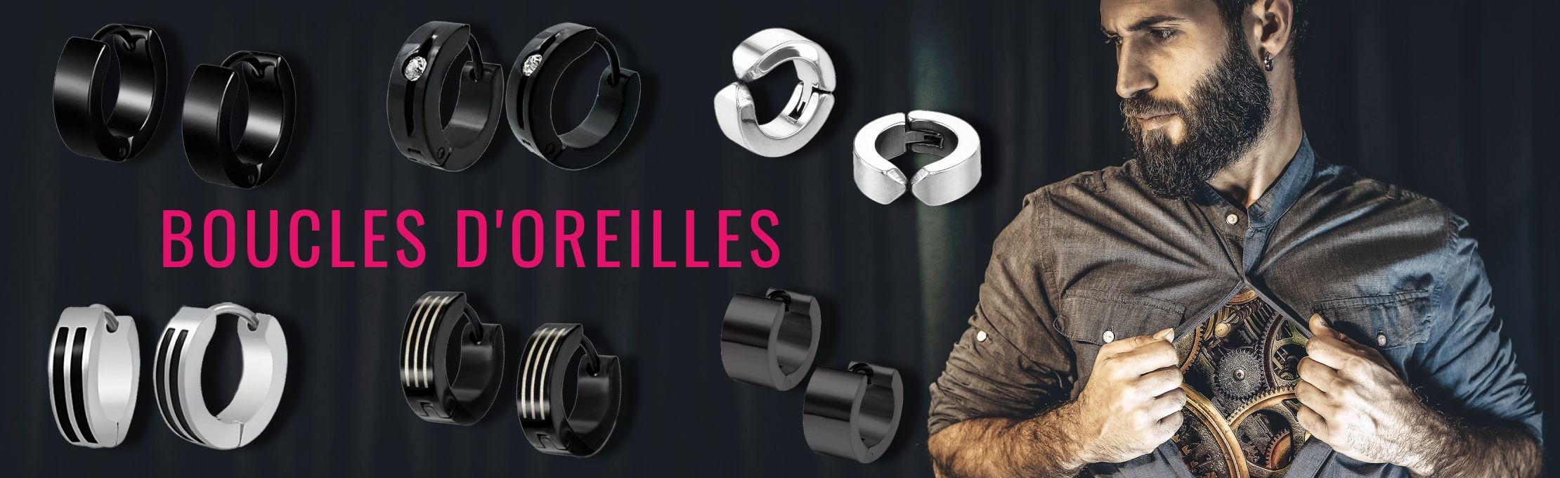 boucles d'oreilles pour homme